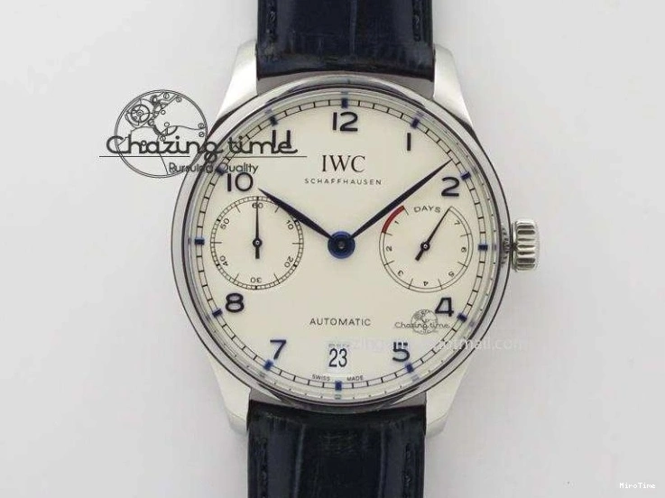 MIROTIME 0412 EasyCare Portuguese Real PR IW500705 ZF 1:1 Best Edition On Blue Leather Strap A52010 V 7310